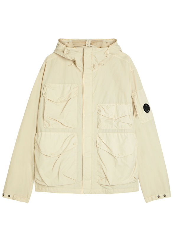 Photo: C.P. Company Goggle Hooded Shell Jacket Beige