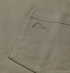 Pilgrim Surf Supply - Logo-Embroidered Cotton-Jersey T-Shirt - Brown