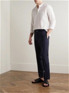 Officine Générale - Paul Slim-Fit Belted Virgin Wool Grain de Poudre Suit Trousers - Blue