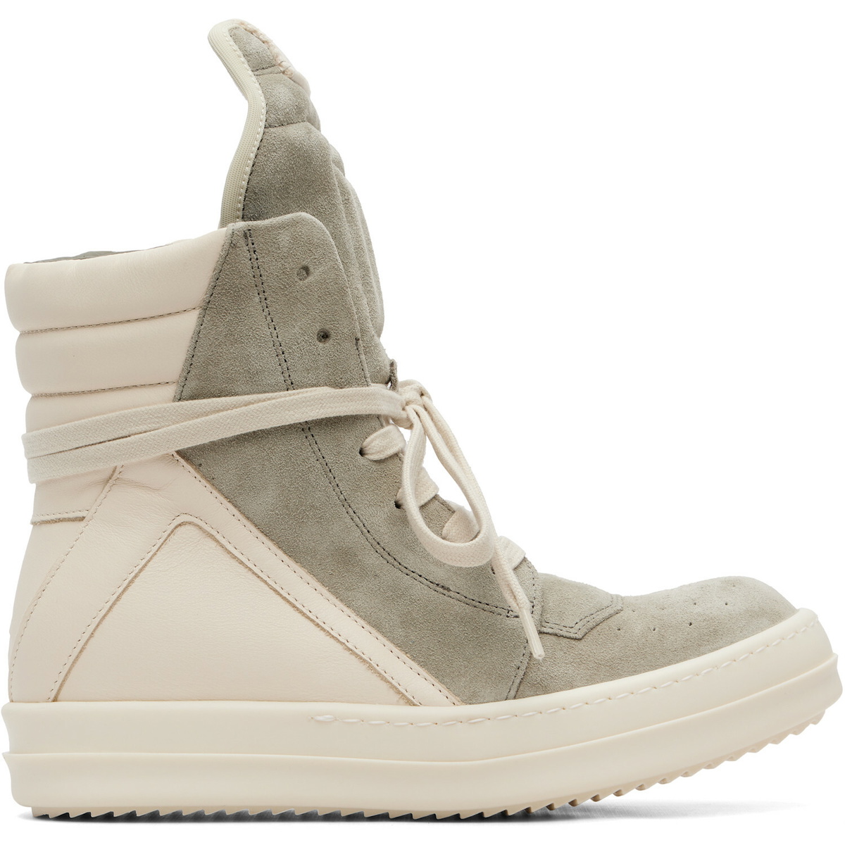 Rick Owens Off-White & Taupe Tower Geobasket Sneakers