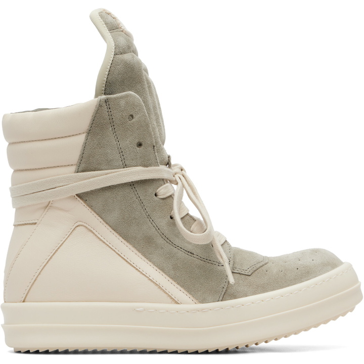 Photo: Rick Owens Off-White & Taupe Tower Geobasket Sneakers