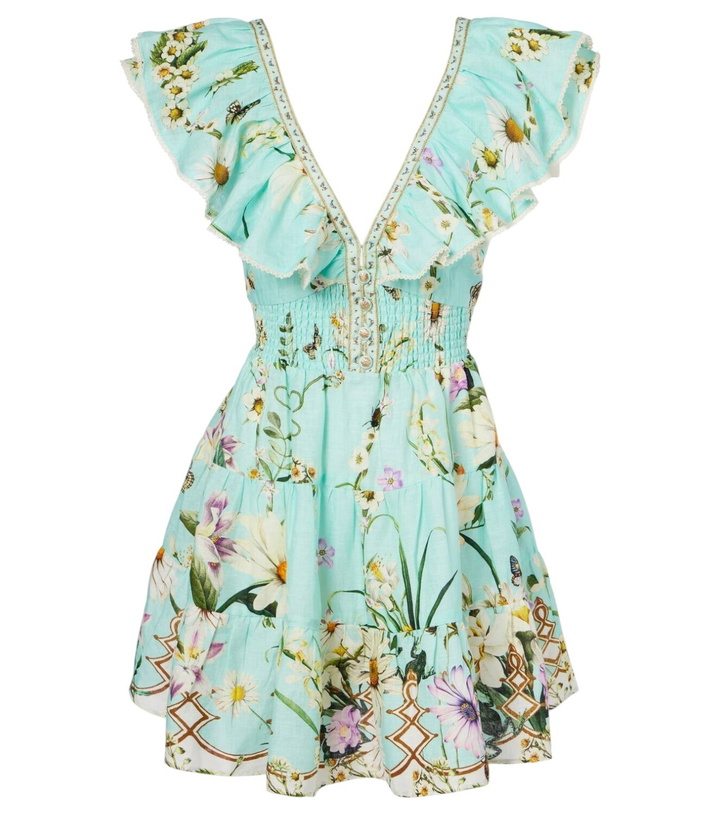 Photo: Camilla Floral embellished linen minidress