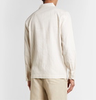 Séfr - Ripley Embroidered Striped Linen and Cotton-Blend Shirt - Neutrals