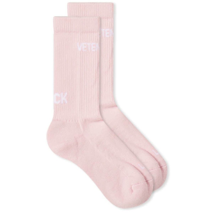 Photo: Vetements Women's Logo Sports Socks in Baby Pink
