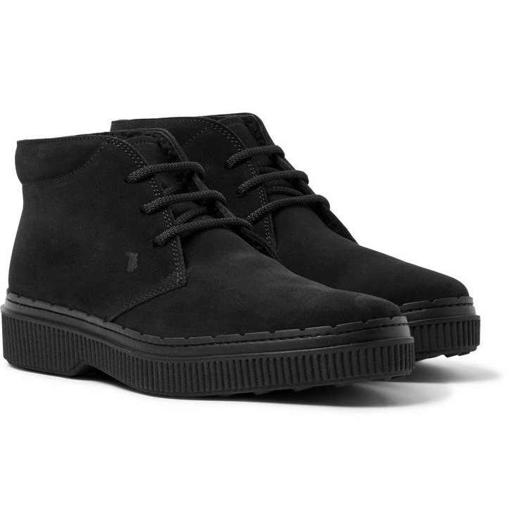 Photo: Tod's - Shearling-Lined Suede Chukka Boots - Black