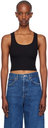 ÉTERNE Black Square Neck Tank Top