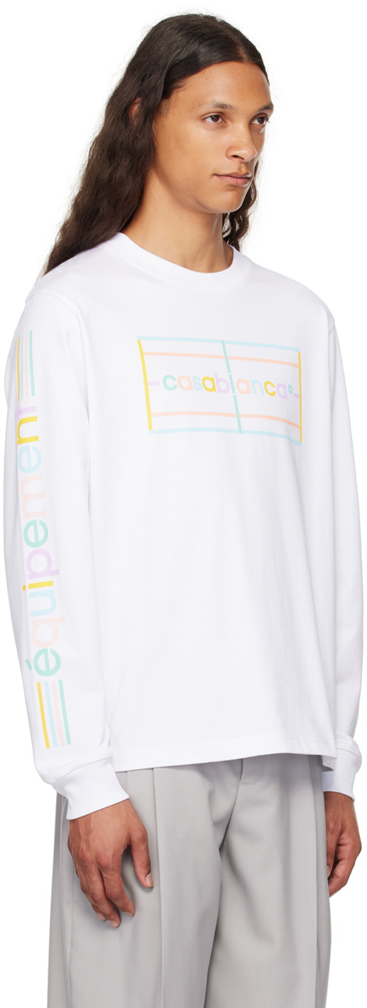 Casablanca White Pastel Court Long Sleeve T-Shirt Casablanca