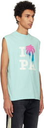Palm Angels Blue 'I Love PA' Tank Top