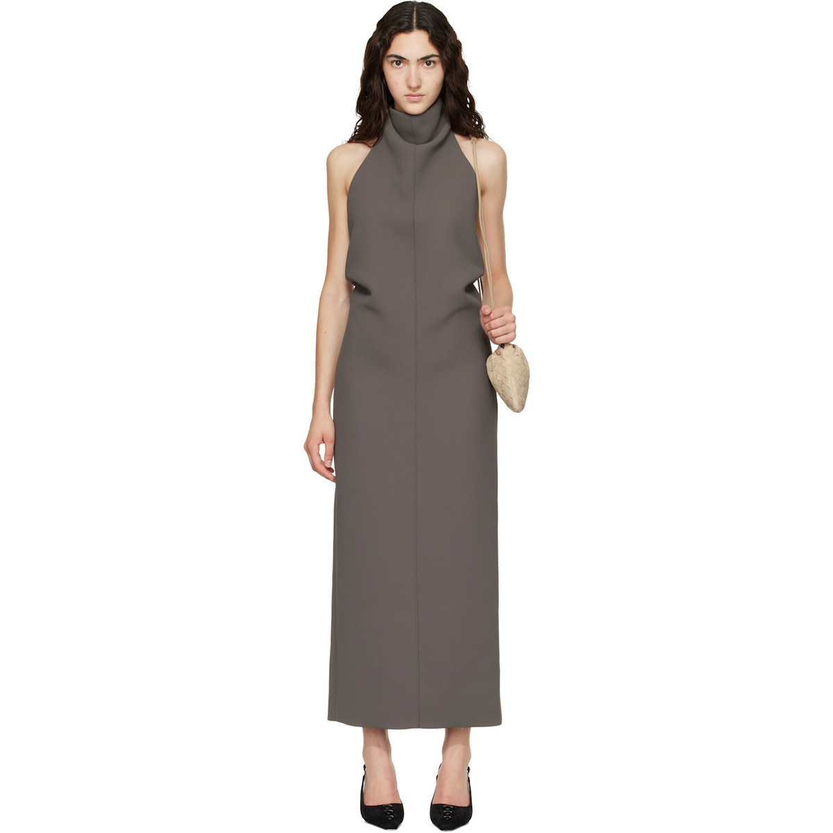 KHAITE Taupe Roxanne Maxi Dress