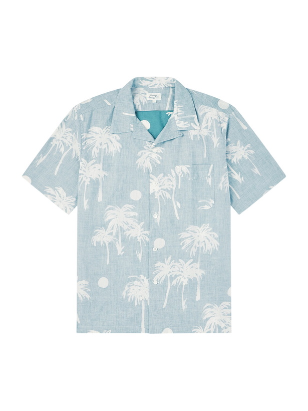 Photo: Hartford - New Palmito Convertible-Collar Printed Cotton Shirt - Green