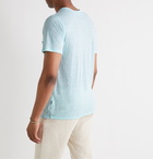 Onia - Chad Striped Linen-Blend T-Shirt - Blue