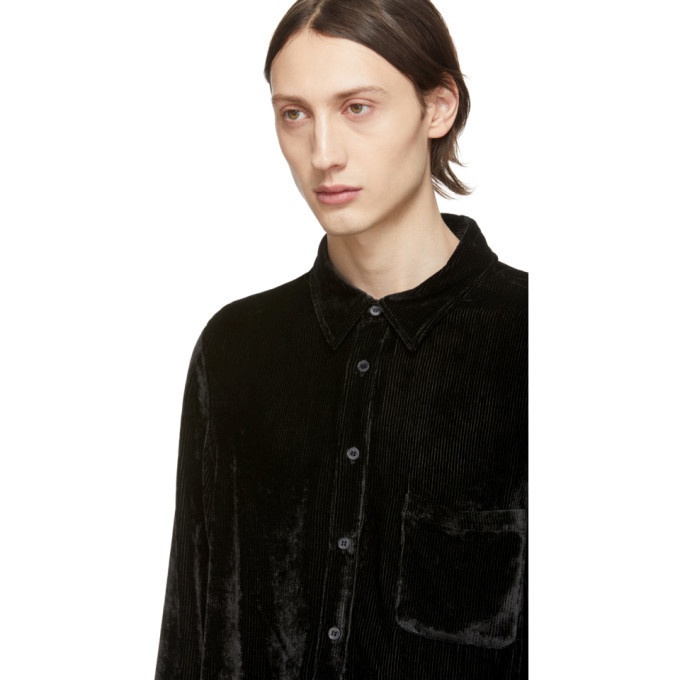 Sies Marjan SSENSE Exclusive Black Velvet Cord Sander Shirt