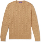 Ralph Lauren Purple Label - Cable-Knit Cashmere Sweater - Camel