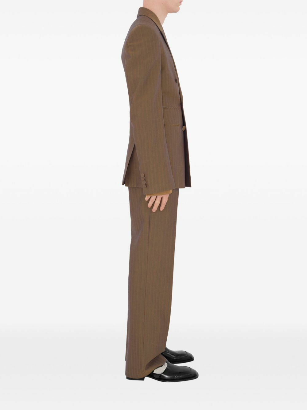 Burberry Brown Double-Breasted Wool Blazer