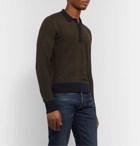 TOM FORD - Slim-Fit Textured Silk and Cashmere-Blend Polo Shirt - Brown