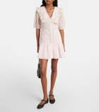 Rixo Dove embroidered cotton voile minidress
