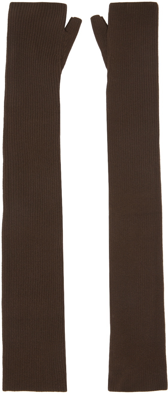 Sinéad O’Dwyer Brown Fingerless Opera Gloves