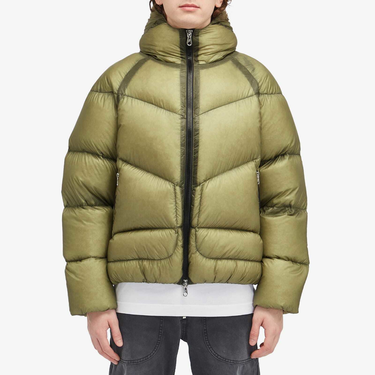 Cole Buxton Men's Translucent Taped Down Jacket in Olive Cole Buxton