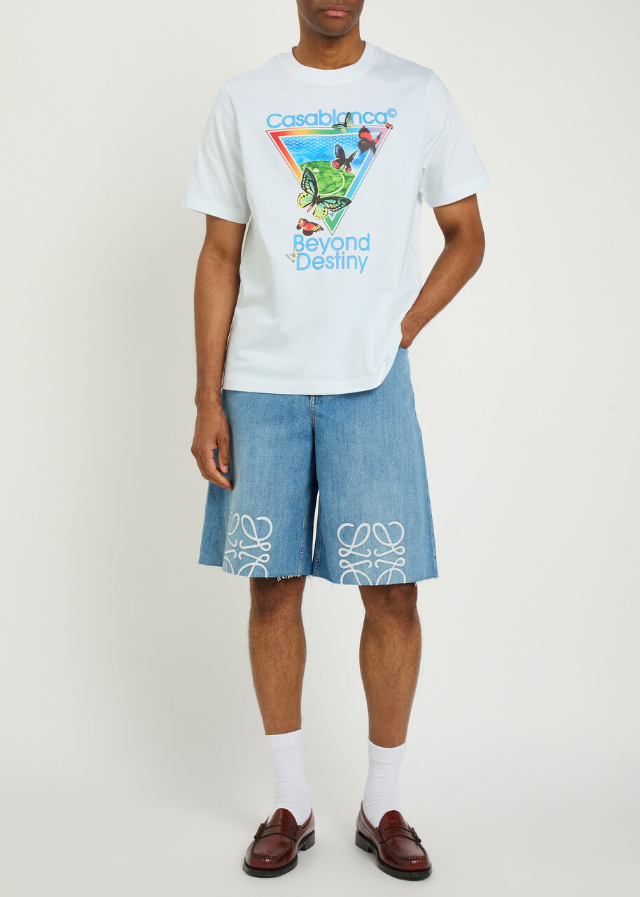 Casablanca Tennis Club Icon Beyond Destiny Printed Cotton T-shirt White