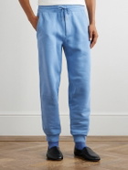 TOM FORD - Tapered Cotton-Jersey Sweatpants - Blue