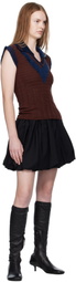 Kiko Kostadinov Navy & Brown Quimby Sleeveless Polo