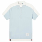 Thom Browne Men's Trompe L'Oeil Polo Shirt in Light Blue/White