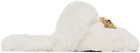 Versace White Faux-Fur Palazzo Slippers