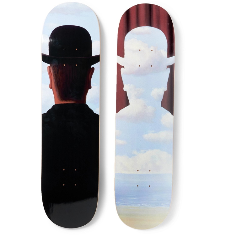Photo: The SkateRoom - René Magritte Set of Two Printed Wooden Skateboards - Blue