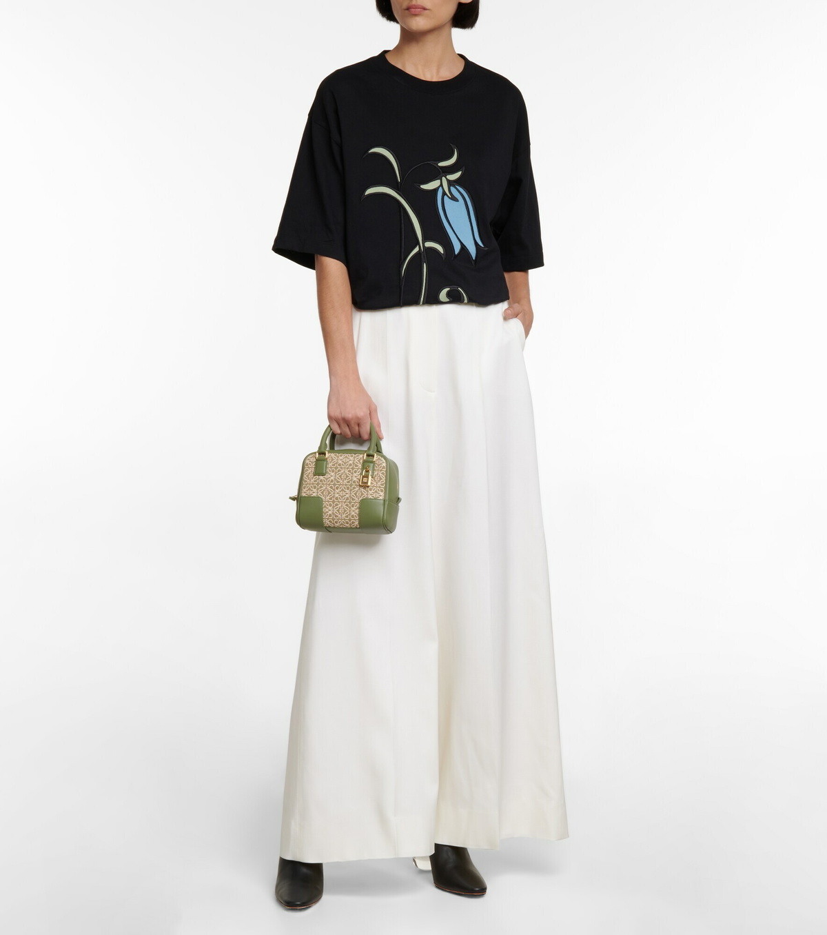 Loewe - Amazona 19 Square jacquard and leather tote Loewe