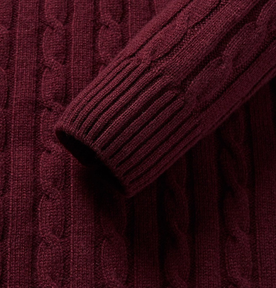 Thom Sweeney - Cable-Knit Cashmere Sweater - Men - Burgundy
