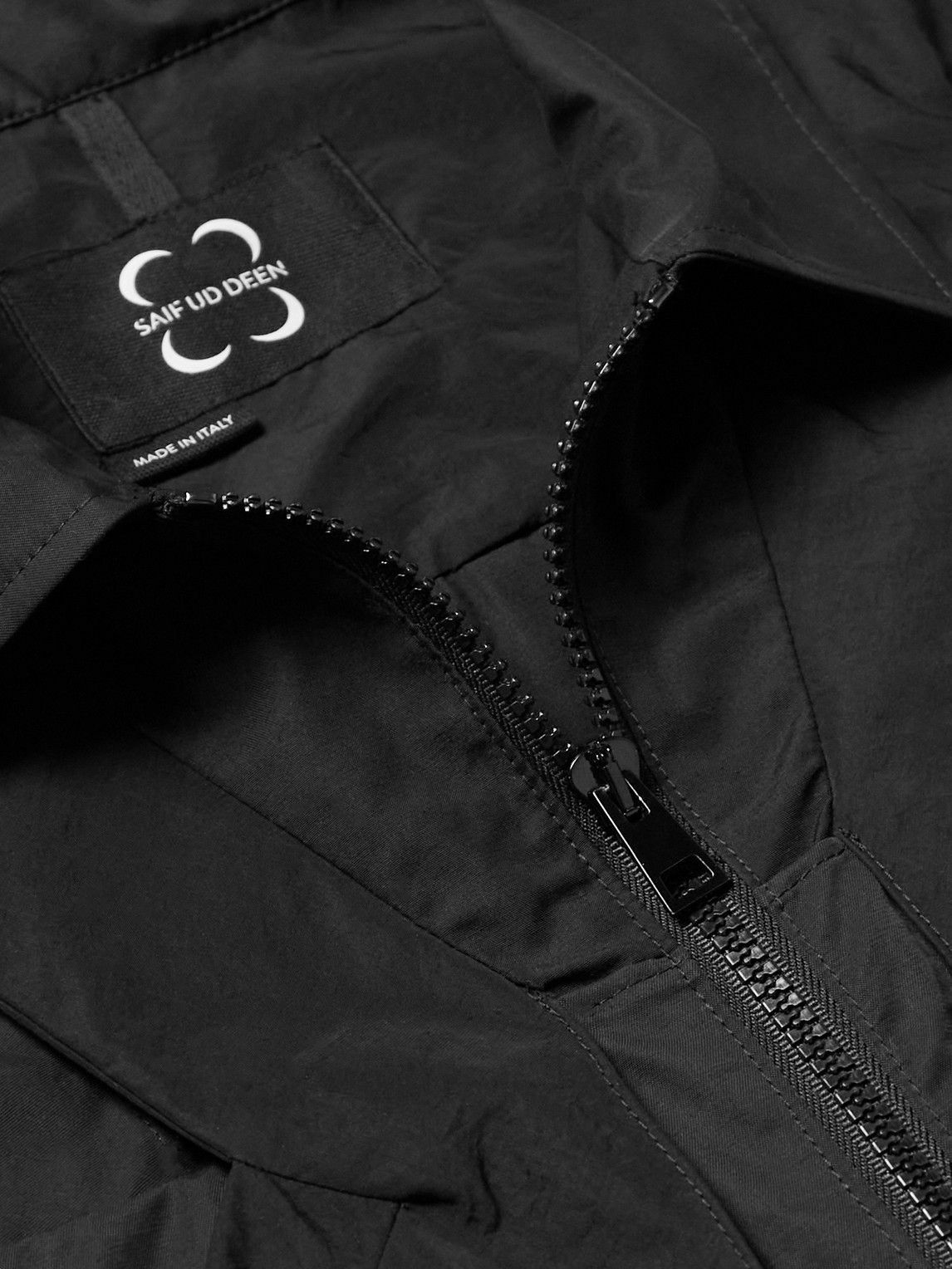 SAIF UD DEEN - Panelled Cotton-Blend Canvas Jacket - Black