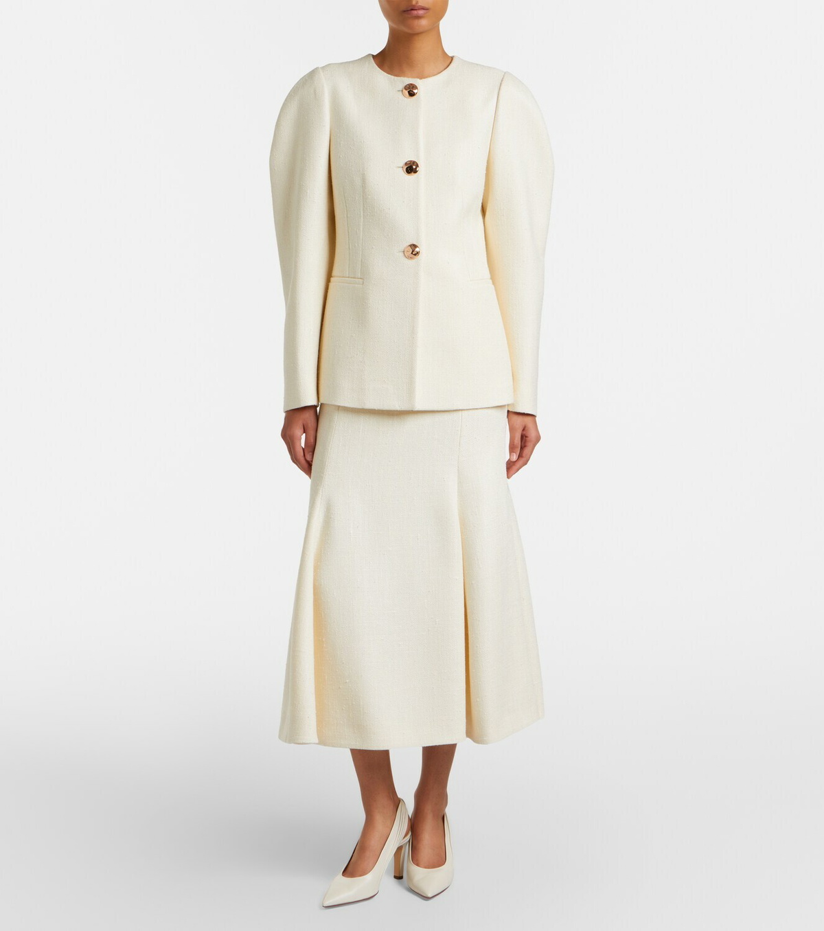 Gabriela Hearst Patterson silk and wool midi skirt