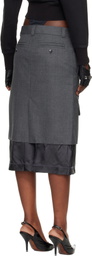 VAQUERA Gray Chopped Midi Skirt