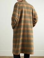 CELINE - Double-Breasted Checked Wool Coat - Brown