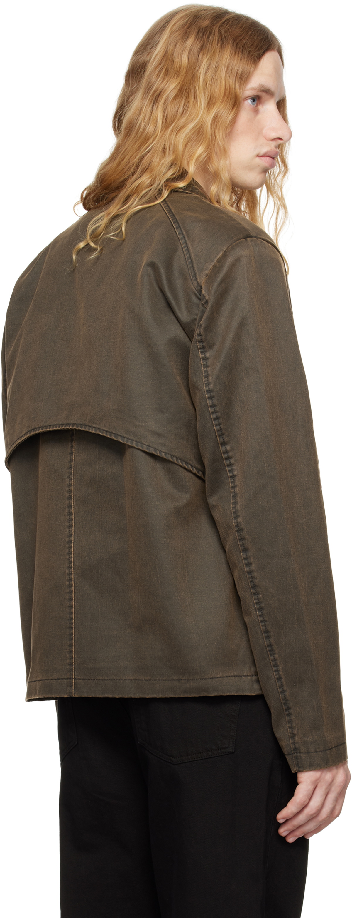 Han Kjobenhavn Brown Washed Layered Boxy Chore Jacket