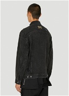 Distressed Denim Jacket in Black