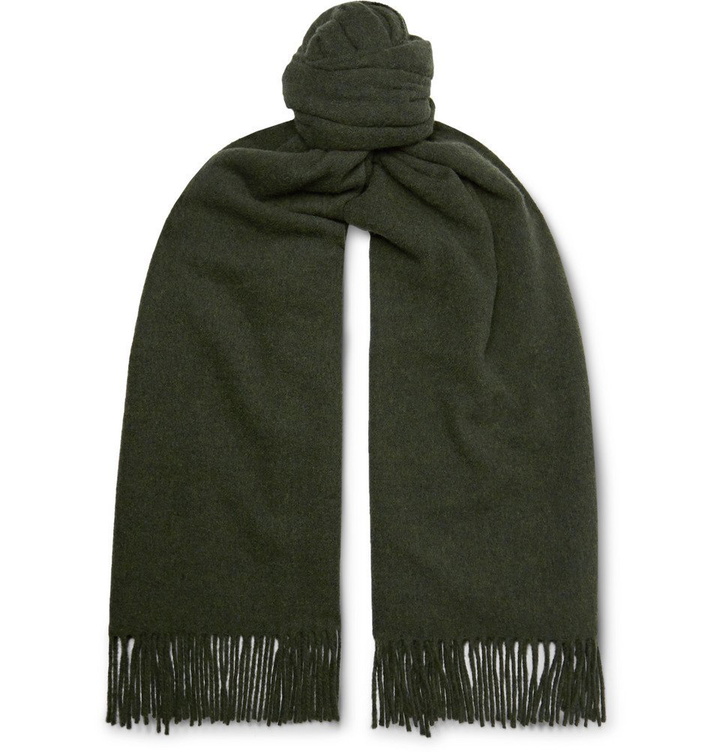 Photo: Acne Studios - Canada Fringed Mélange Wool Scarf - Green