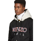 Kenzo Black Hooded Logo Jacket