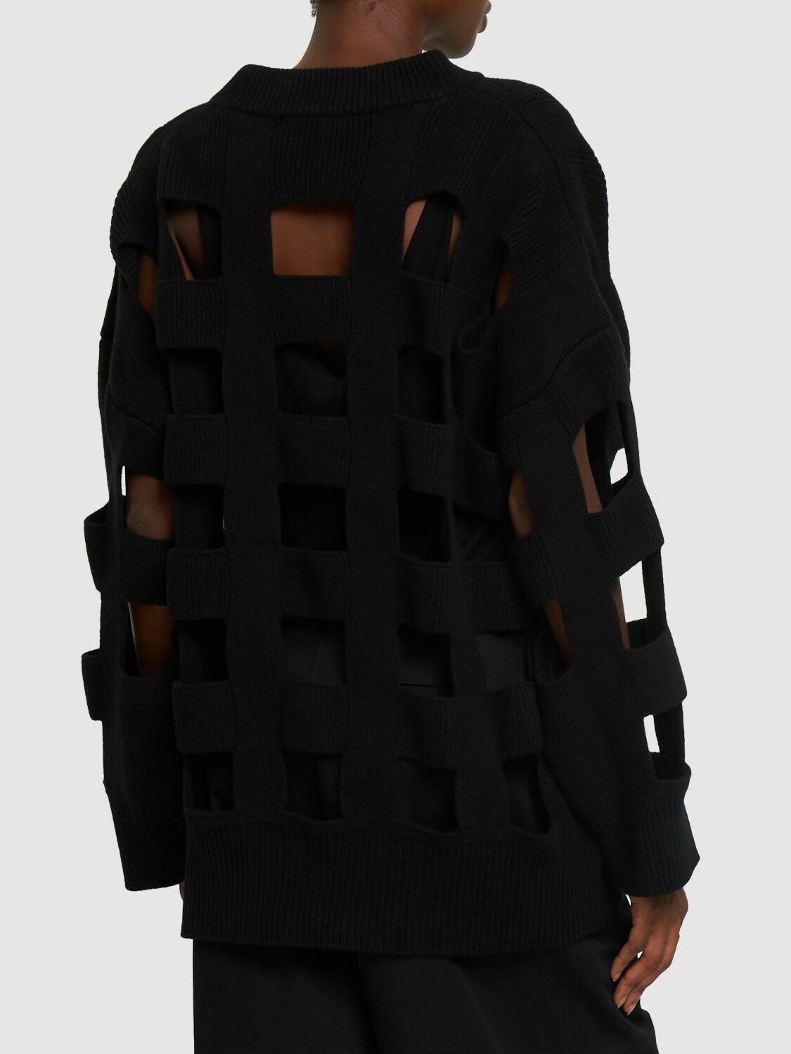 VALENTINO - Wool Knit Cutout Sweater Valentino