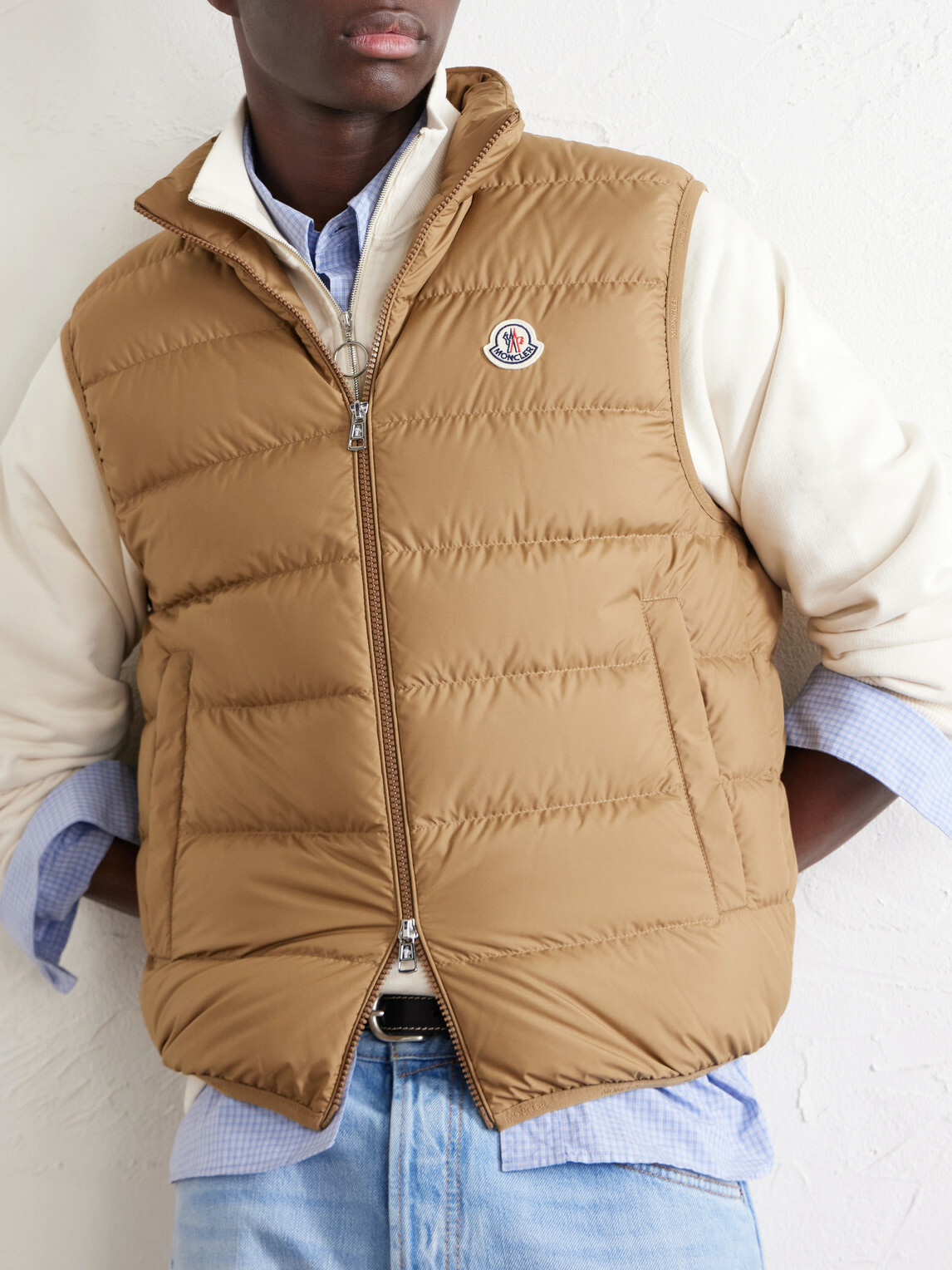 Moncler - Logo-Appliquéd Quilted Shell Down Gilet - Brown