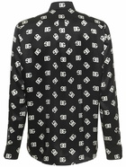 DOLCE & GABBANA - All Over Logo Print Silk Shirt