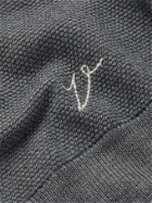 VALSTAR - Wool and Silk-Blend Polo Shirt - Gray