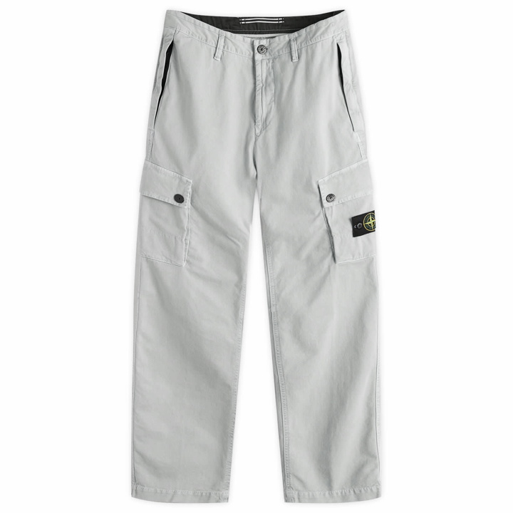 Photo: Stone Island Men's Brushed Cotton Canvas Cargo Pants in Grey