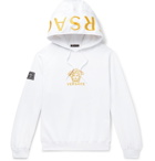 Versace - Oversized Logo-Embroidered Loopback Cotton-Jersey Hoodie - White