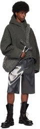 HELIOT EMIL Gray Liquid Metal Shorts