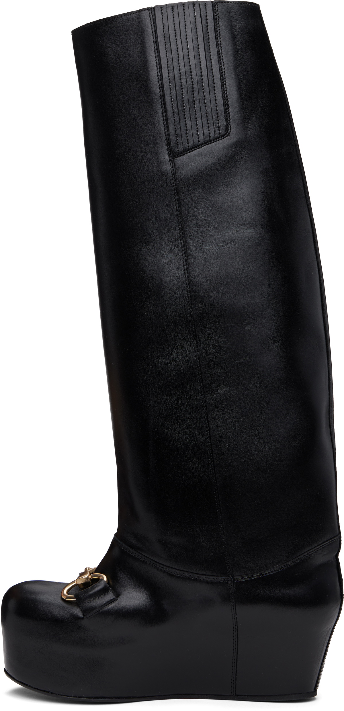 LAURA ANDRASCHKO Black Riding Buckle Tall Boots