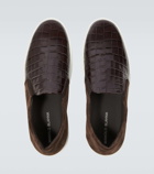 Manolo Blahnik Nadores croc-effect leather sneakers