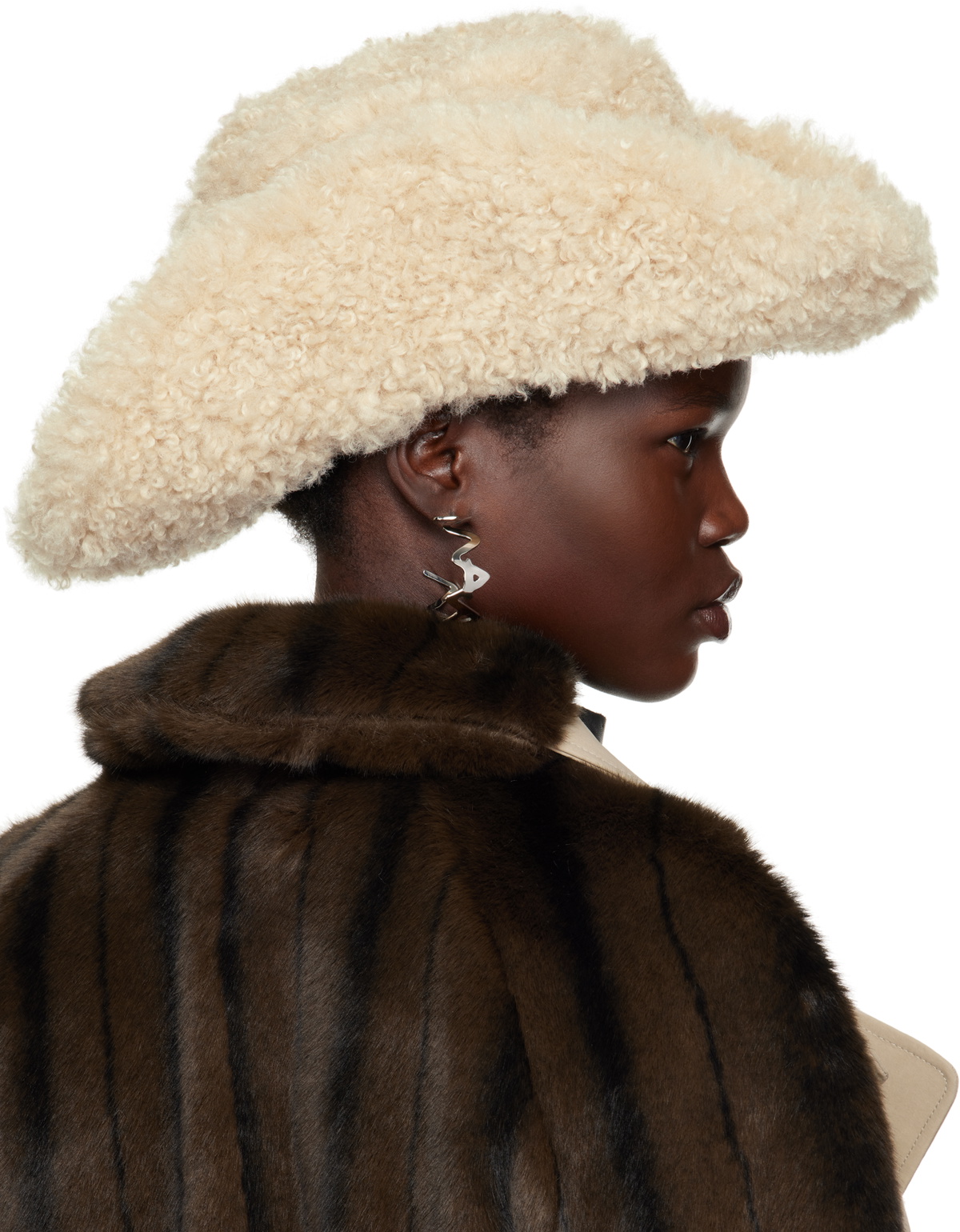 Marni Off-White Faux Fur Cowboy Fedora