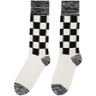 Ambush Black and White Long Check Socks
