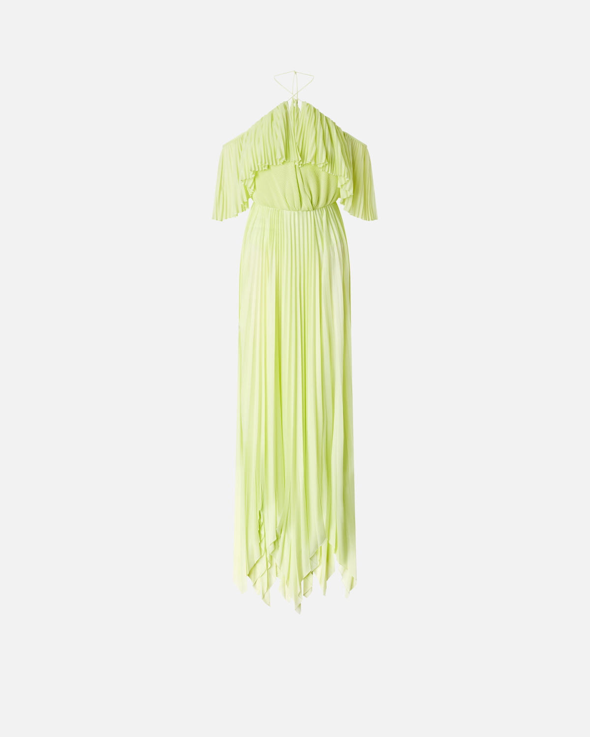 Pinko Long Formal Dress In Light Pleated Jersey Pale Green Pinko Pinko Long Formal Dress In Light Pleated Jersey Pale Green Pinko